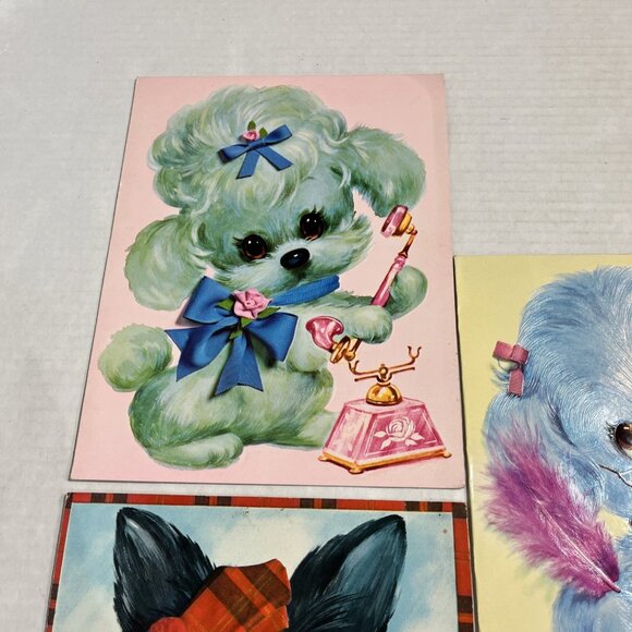 Vintage Precious Pets Coby Greeting Cards Dogs Puppys 1970 Lot of 5 Unused - Picture 7 of 16